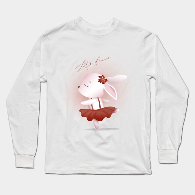 Dancing lovely bunny Long Sleeve T-Shirt by Arch4Design